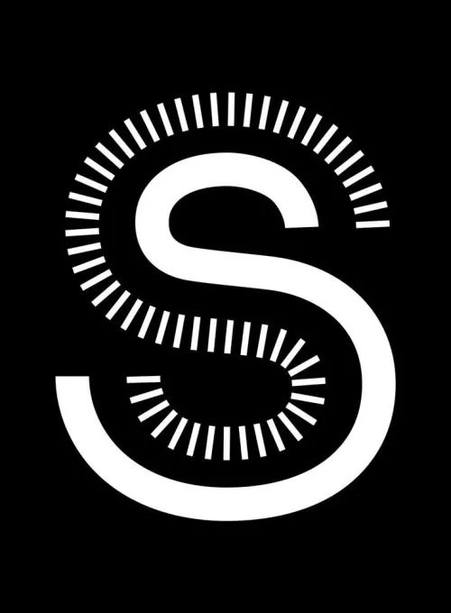Stylized S Monogram, minimal, geometric, monochrome