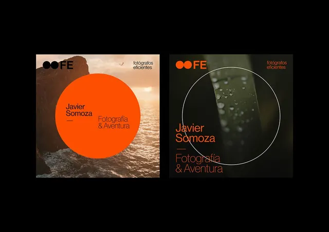 Javier Somoza: bold circle frame on environmental photography, minimal, editorial, dark