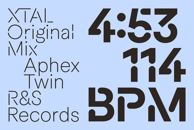 High-contrast typographic metadata layout on periwinkle, minimal, editorial, cool