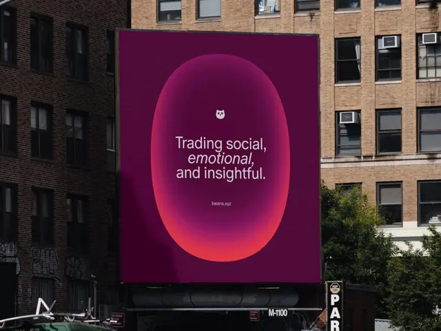 Beans billboard with radial gradient oval, gradient-heavy, minimal, dark