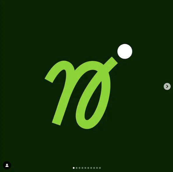 Lime green 70 logo with accent dot, minimal, organic, light