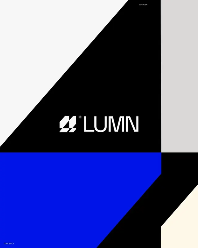 LUMN geometric logo mark, minimal, geometric, light