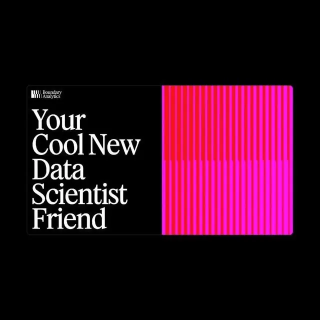 Boundary Analytics brutalist split-screen branding, minimal, geometric, dark