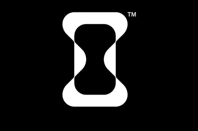 Monoline hourglass mark logo, minimal, geometric, dark