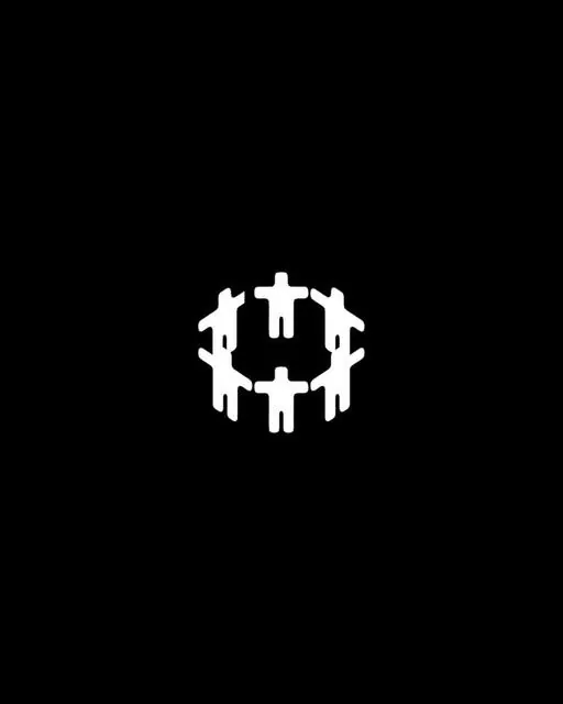 Community circle emblem, minimal, geometric, dark