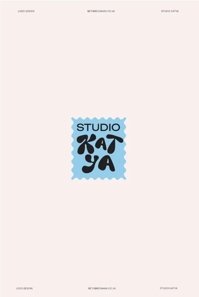 Studio Katya Stamp Logo, minimal, playful, light