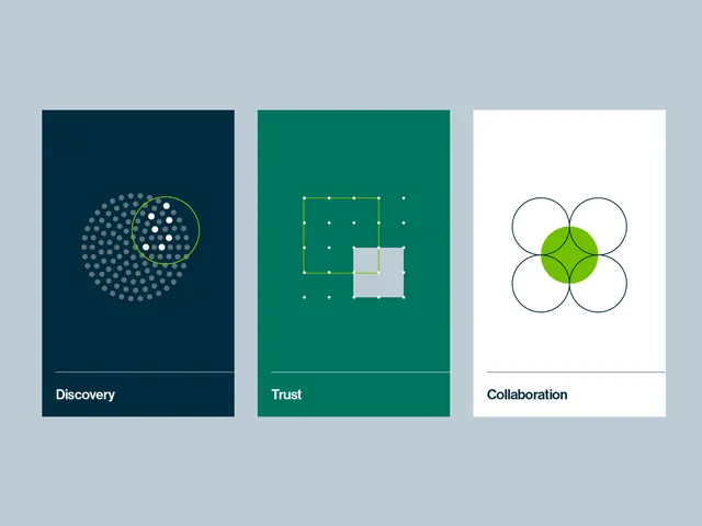 Three-concept geometric identity system, minimal, geometric, light