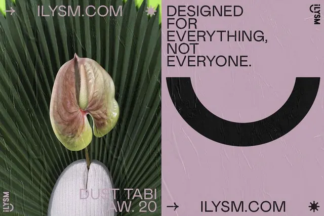 ILYSM designer profile poster, minimal, geometric, dark