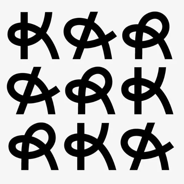 Monoline continuous-line mark variations, minimal, line-art, dark