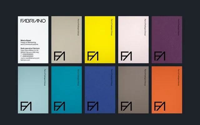 Fabriano modular brand color system, minimal, geometric, dark