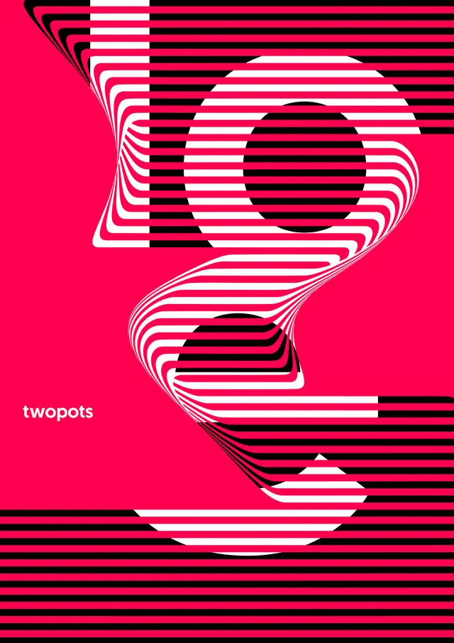 Twopots Graphic Identity, brutalist, geometric, vibrant
