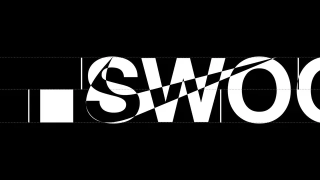 Abstract Wordmark Composition, minimal, brutalist, monochrome