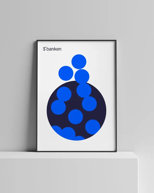 S'banken circle mark, blue geometric identity, minimal, geometric, light