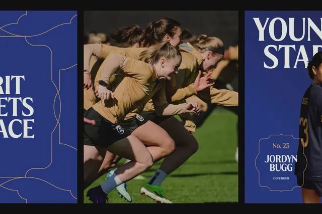 Seattle Reign FC player profile editorial spread, editorial, geometric, dark