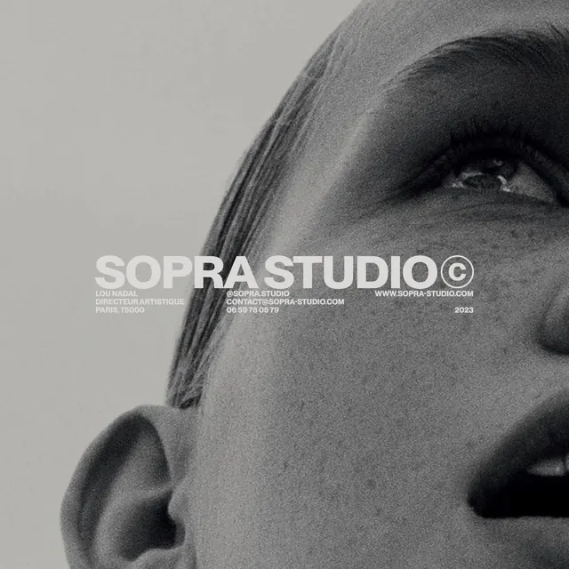 Sopra Studio monochrome identity card, monochrome, editorial, monochrome