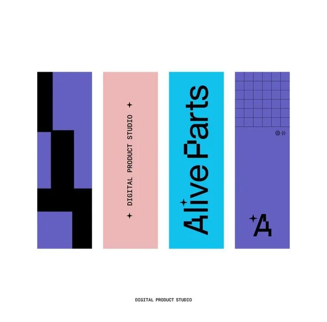 Aitape type specimen with geometric color blocking, minimal, geometric, cool