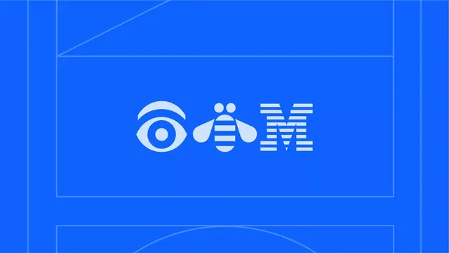 Three modernist symbol icons in white on bright blue grid, geometric, minimal, vibrant