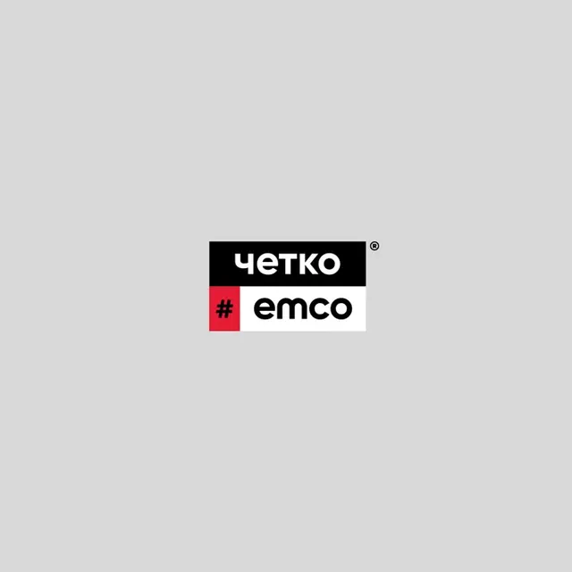Cyrillic logo with red accent block, minimal, corporate-clean, dark