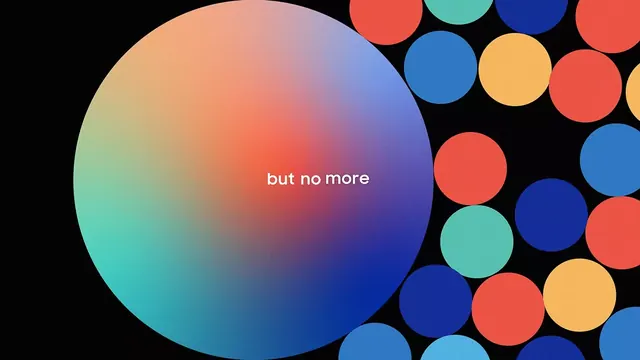 Soft-gradient circle with floating satellites, abstract, gradient-heavy, gradient