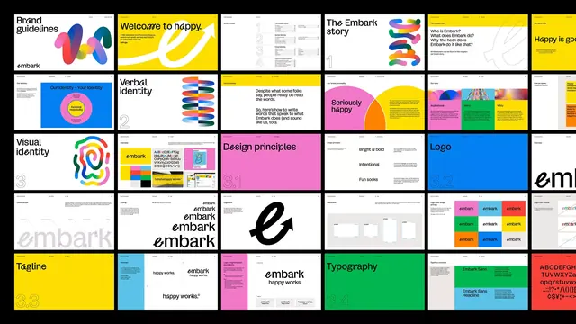 Embark identity system grid, geometric, minimal, warm