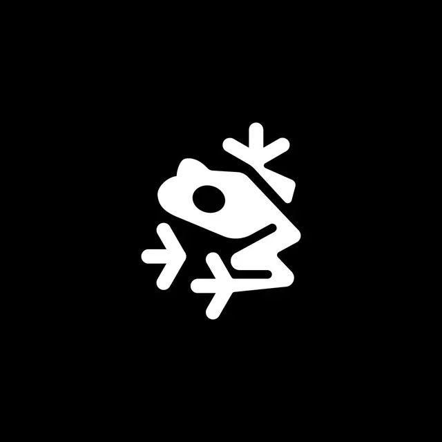 Frog Logo, minimal, monochrome, dark