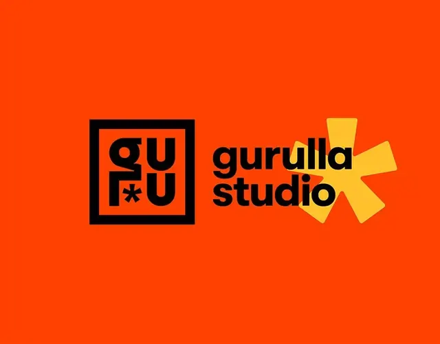 Gurulla Studio orange identity, minimal, geometric, warm