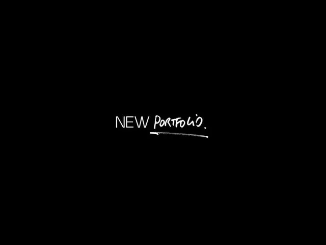 NEW portfolio announcement, handwritten, minimal, monochrome, dark