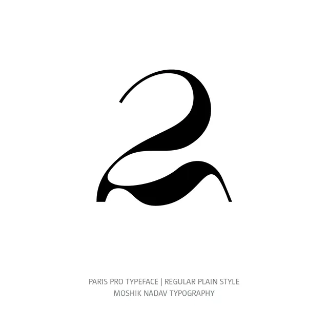 Flowing numeral 2 monoline logo by Moshik Nadav, minimal, abstract, dark