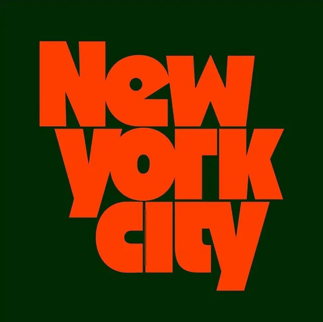 New York City stacked wordmark, retro, geometric, warm