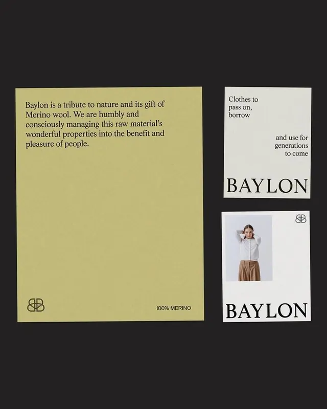 Babylon ethical textile identity, minimal, editorial, light