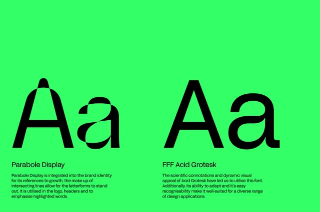 Neon green font specimen sheet, geometric, minimal, light