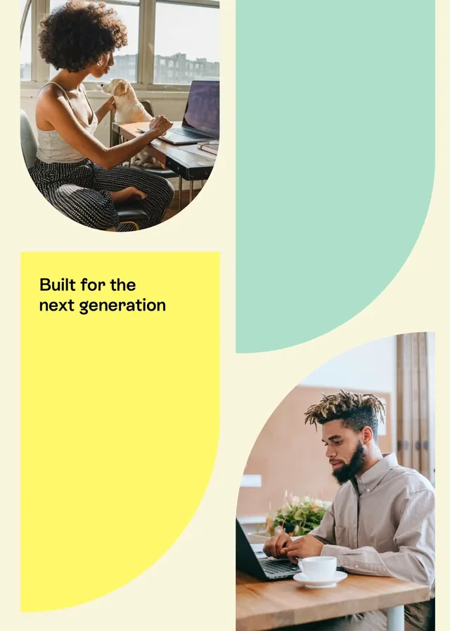 Pastel editorial layout with organic shapes, minimal, editorial, light