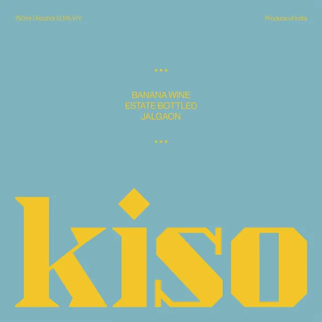Kiso wine bottle label typography, minimal, cool