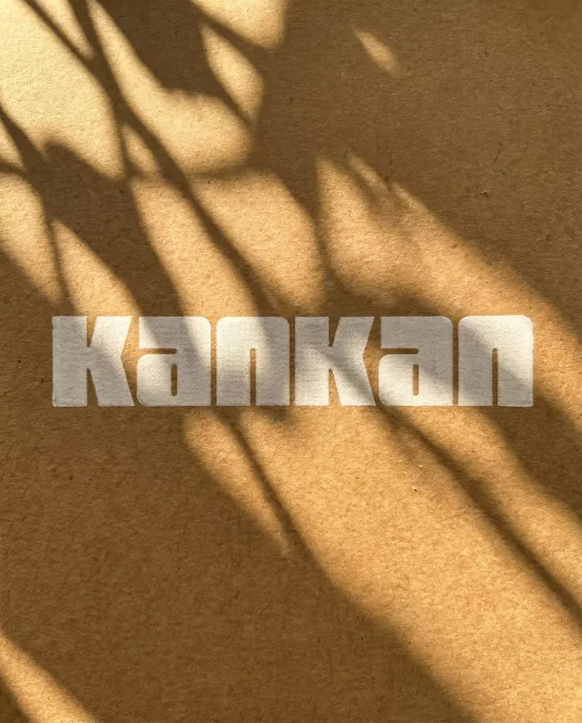 Kankan wordmark with shadow play, organic, minimal, earthy