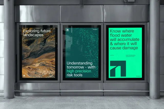 7Analytics transit poster triptych, minimal, swiss, vibrant