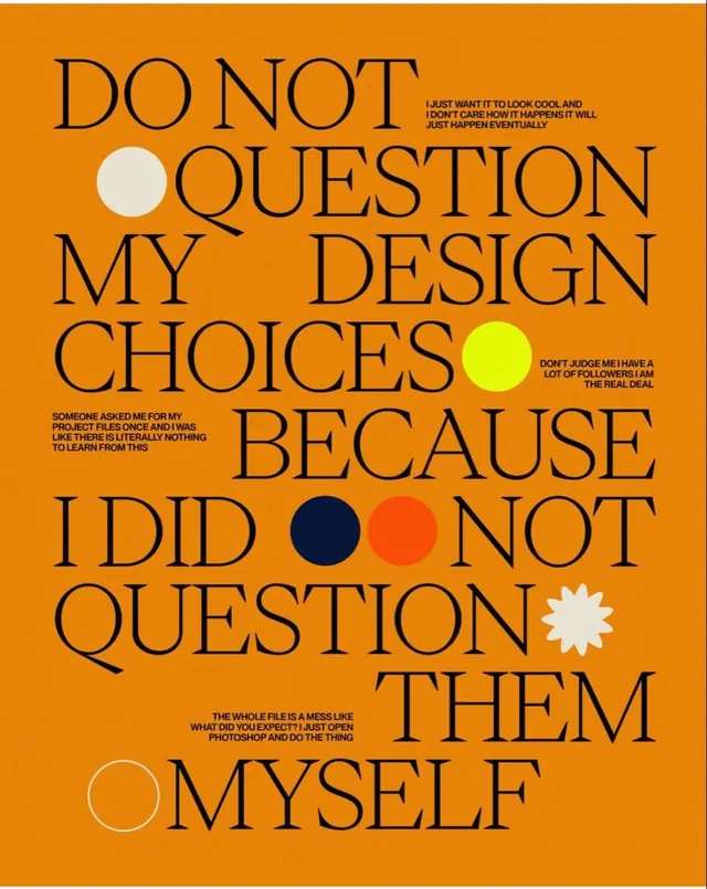 Manifesto poster with outlined editorial type, minimal, editorial, warm