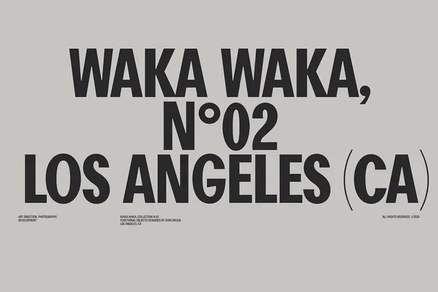 Waka Waka No. 02 typography system, minimal, editorial, dark