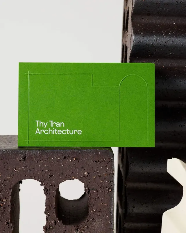 Thy Tran Architecture identity card, minimal, geometric, dark