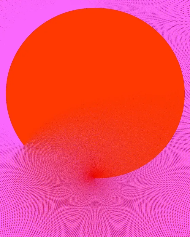 Neon orb gradient abstraction, abstract, gradient-heavy, warm