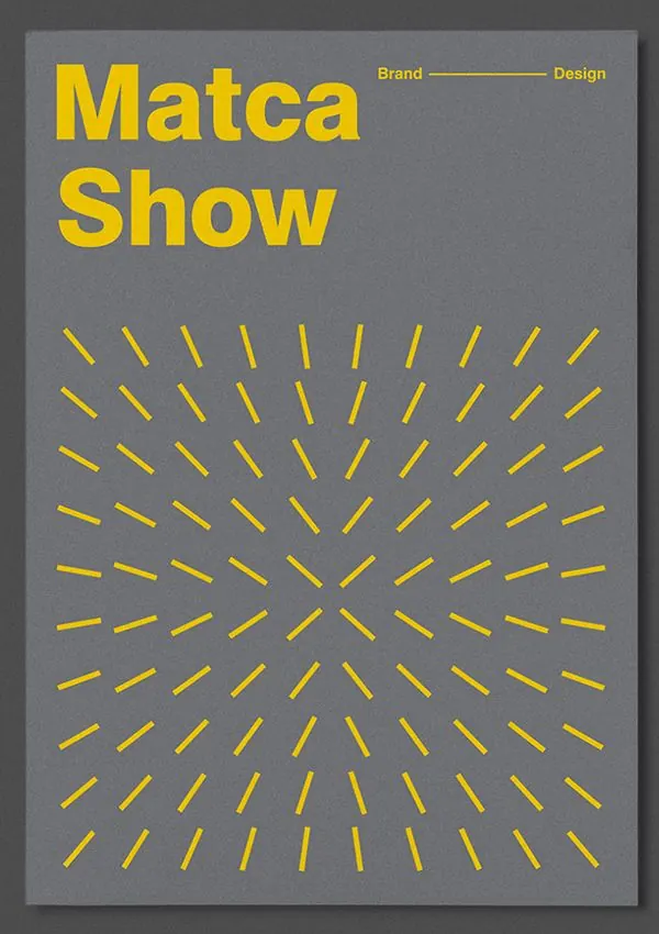 Matca Show radial line pattern poster, minimal, geometric, warm