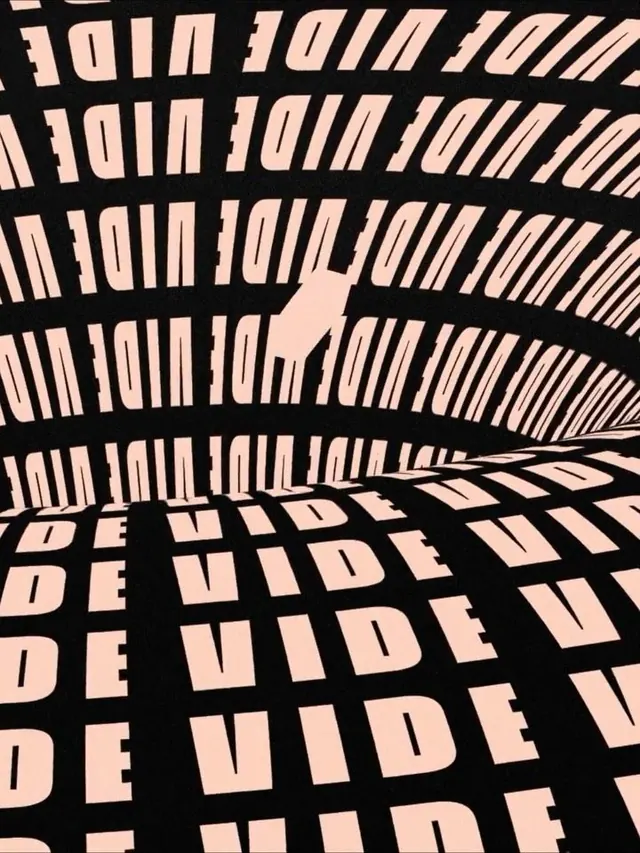 Radial perspective type tunnel, maximalist, geometric, dark