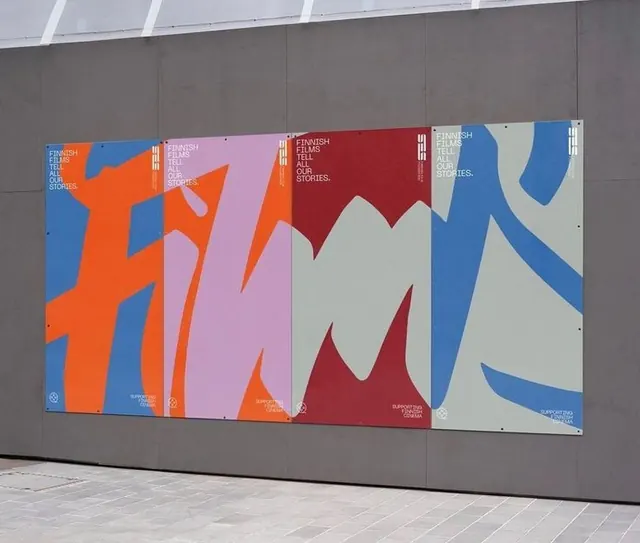 Finnish Film Festival poster series, abstract, geometric, vibrant