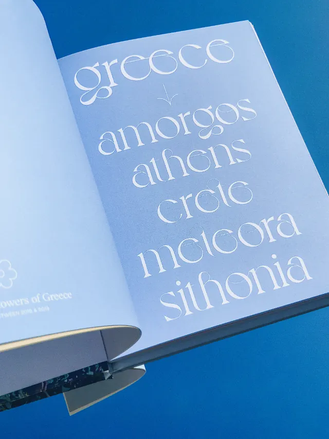 Greek typeface specimen with gold accent, minimal, editorial, light