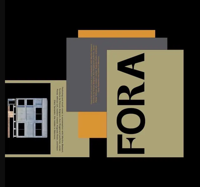FORA type specimen with overlapping geometric frames, minimal, geometric, light