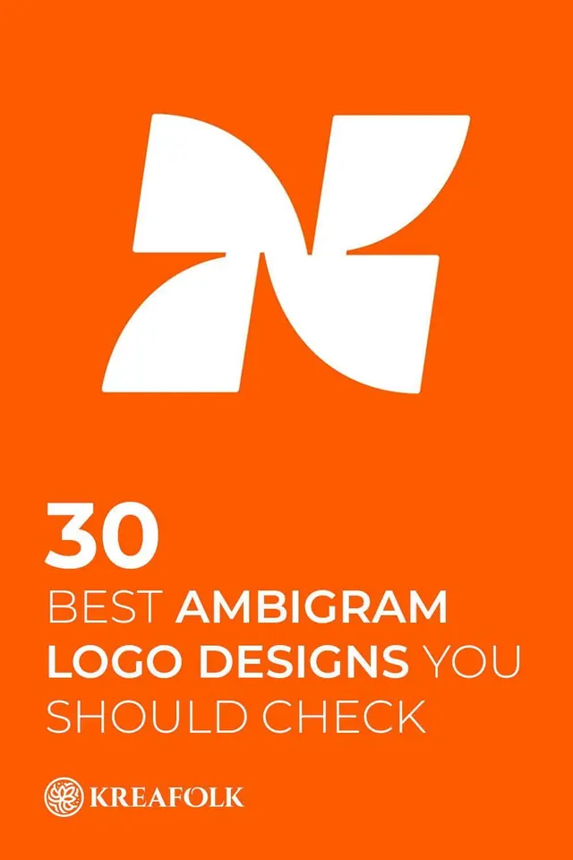 Four-petal abstract logo on orange, minimal, geometric, warm