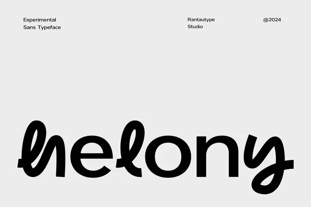 Unkong experimental typeface specimen by Rantautype Studio, minimal, geometric, light