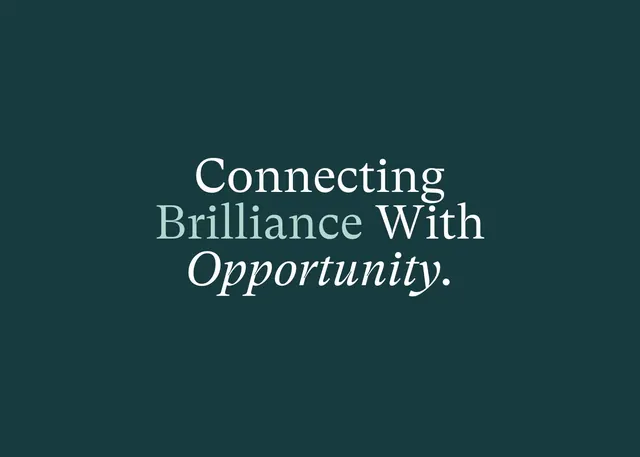 Deep teal serif headline branding, minimal, corporate-clean, cool