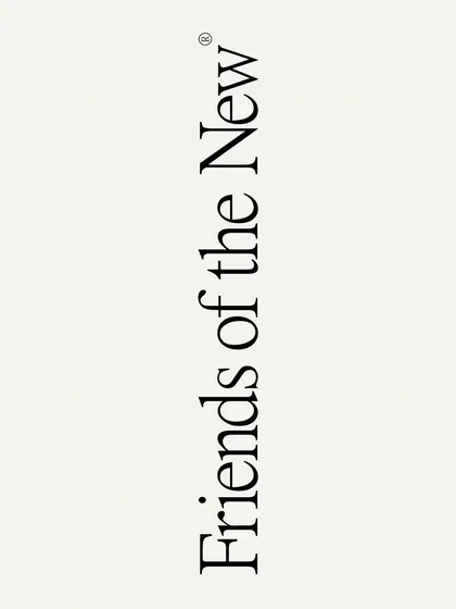 Friends of the New type specimen poster, minimal, monochrome, dark
