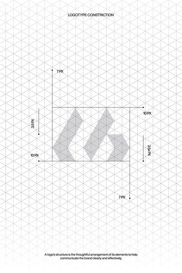 Logotype construction grid system, technical, geometric, light