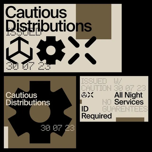 Cautious Distributions brutalist identity system, geometric, brutalist, light